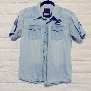 Rivaldi Jeans. Collar short sleeve. 100% cotton. Purchased in France.